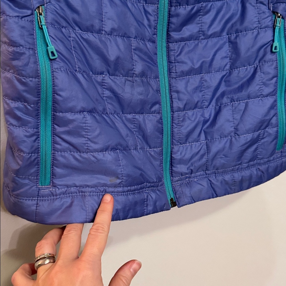 Patagonia Women’s Nano Puff Vest Violet Blue Turquoise Quilted Insulated Size S - Picture 6 of 6